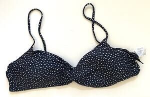 J. Crew Padded Bikini Swim Top Navy Blue Size 2X NEW